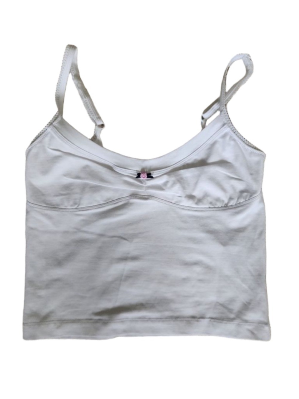 Women's Free PeopleIntimately White Camisole w/Bra M with Pink Rose Detail NWOT